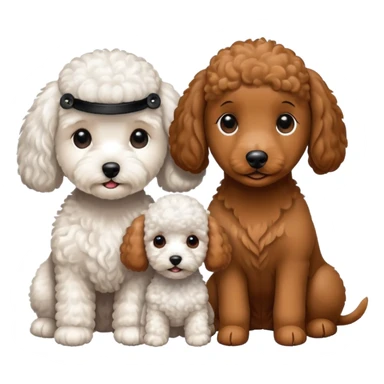 dog trio: bichon, poodle, dachshund together, cute sticker