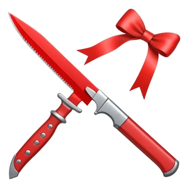 knife tied with a bow sticker