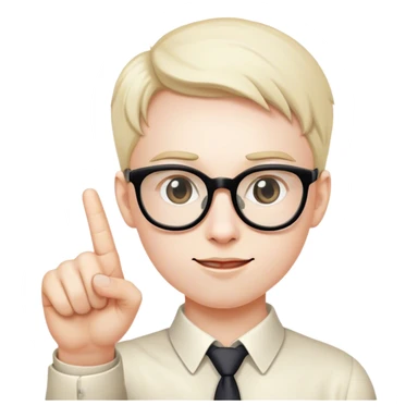 Nerd face with pointer finger up sticker