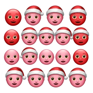 emojis estilo pixar de navidad rosada con rojo sticker