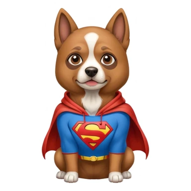 A dog wearing a Superman hoodie ￼ sticker