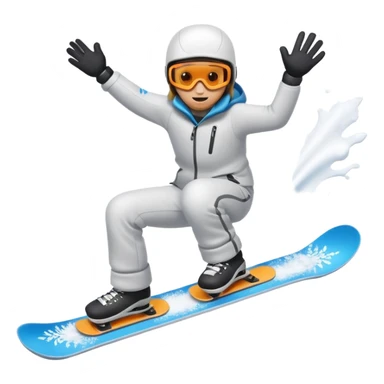 snowboard with snow spray sticker