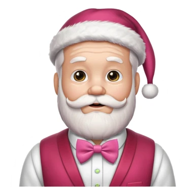 Papá Noel con moñito rosado sticker