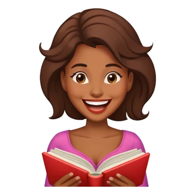 laughing woman reading a romance book sticker