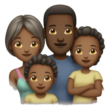 black family 2 parents 2 kids and 1 baby sticker
