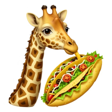 Giraffe licking a taco sticker