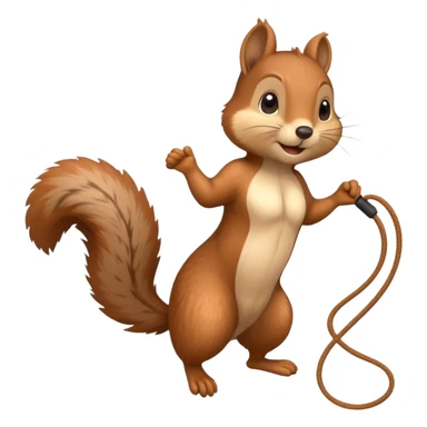 Squirrel skipping rope sticker