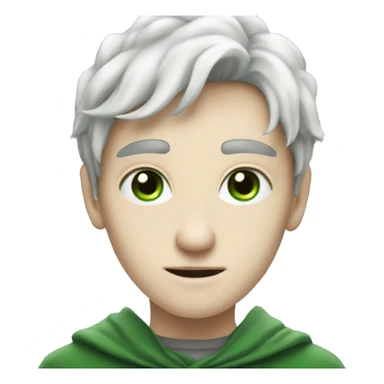 teenage white-skinned wizard with black hair, green eyes in green disgue sticker