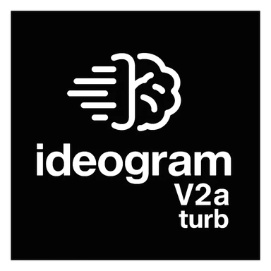 recreate this logo with text of "ideogram V2a turb", MAKE IT FIT IN SQAURE  sticker