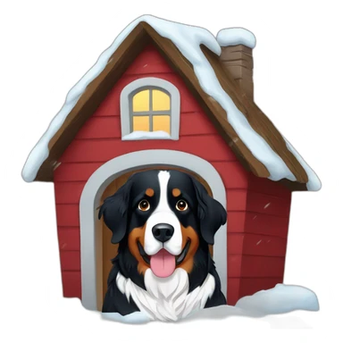 bernese mountain dog in the snow house sticker