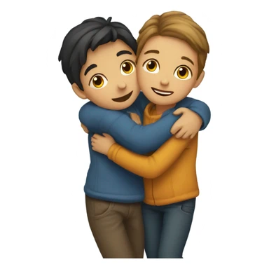 boy and girl hugging  sticker