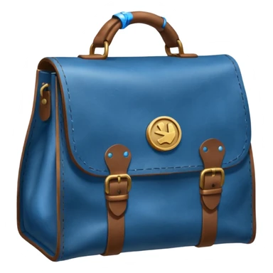 blue coins inside a brown bag  sticker