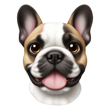 A French bulldog with black brown and white fur sticker