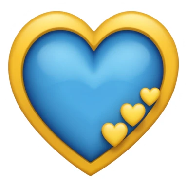 Corazón azul oscuro y amarillo juntos degradado mitad y mitad sticker