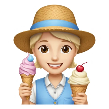  ice cream vendor with hat sticker