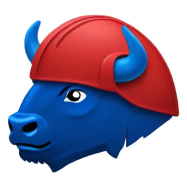 Bison wearing a Buffalo Bills helmet sticker