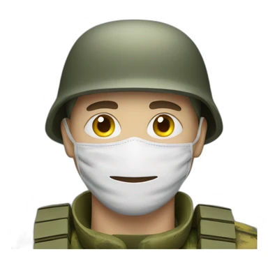 ukrainian soldier face in a mask sticker