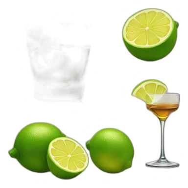 A single whiskey glass with a single slice of green lemon piece on it sticker