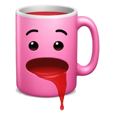 pink mug with red liquid inside sticker