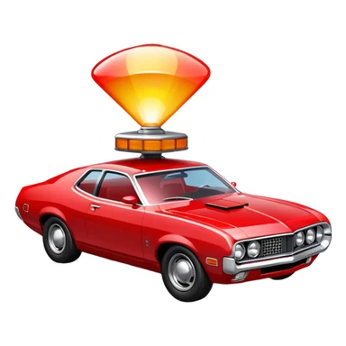 red ford torine from starsky and hutch with flashing light on top sticker