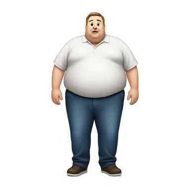 obese fat man sticker