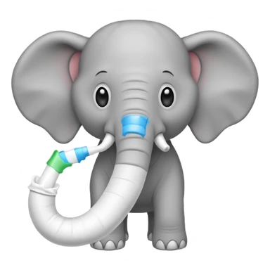 elephant with a tube of toothpaste sticker