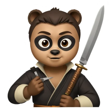 Kai from kung fu panda knife emoji sticker