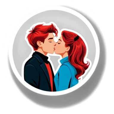 Giro red hair kiss boyfriend sticker