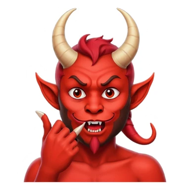 Creppy devil and shushing someone  🤫 like there figer over there mouth  like there lip is closed and the figers over and not useing the middle finger  sticker