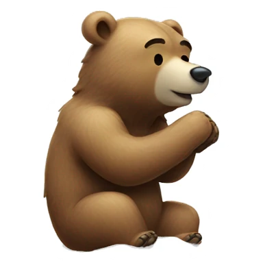 Bear smelling snow sticker