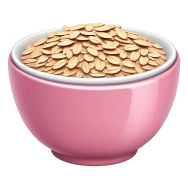 super realistic small pink shiny bowl of oats sticker