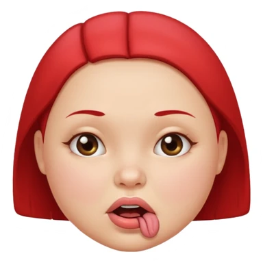 a girl face with lip bitting expressions. the face will be round and chubby. without hair sticker
