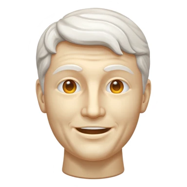 Marble style statue of man head happy full white sticker