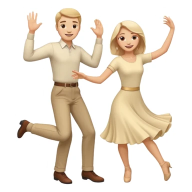 White Man and white woman dancing white sticker