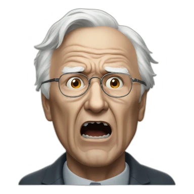 carl jung face screaming in fear sticker