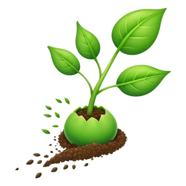 young shoot emerging from a seed sticker