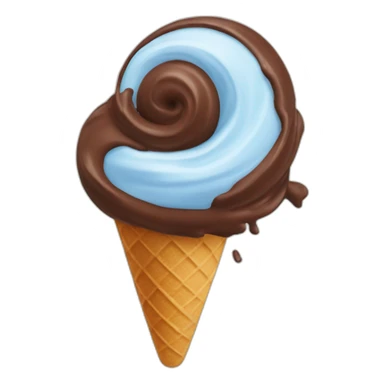 chocolate ice cream swirl with a halo sticker
