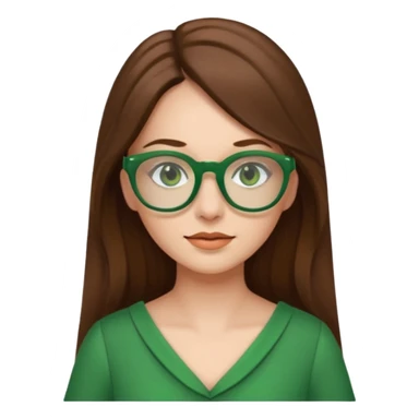 green glasses and green dressed woman long hair sticker