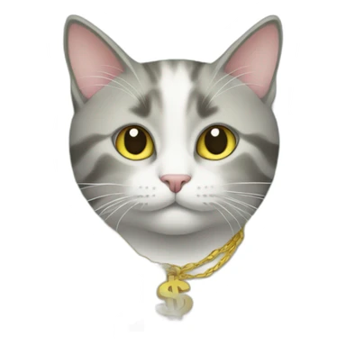 Cat with dollarsigns sticker