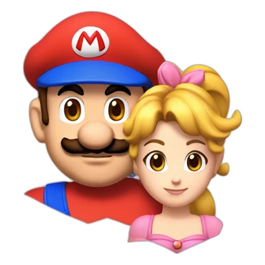 Mario and peach sticker