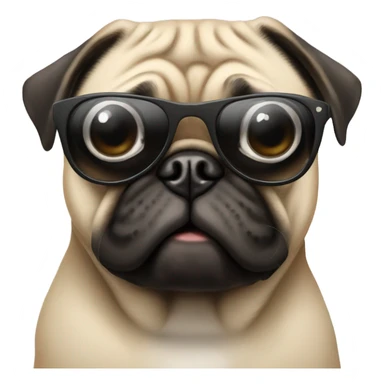Pug wearing sunglasses  sticker
