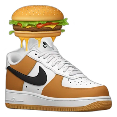 Une nike air force 1 qui mange un burger sticker