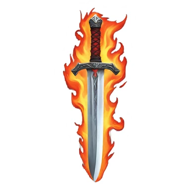 Sword with red flames sticker