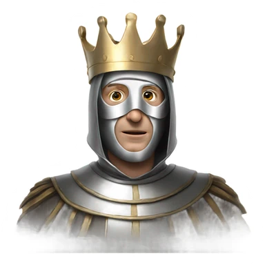 king baldwin IV in silver full face mask up with hands out sticker