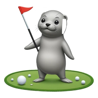 Seal golfing sticker