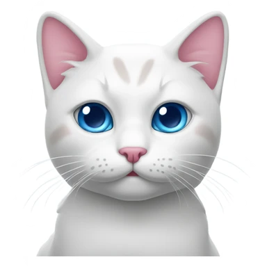 Gato blanco con ojos azules y lazo rosa sticker