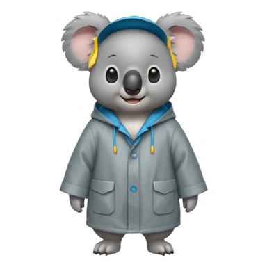 Koala in a raincoat sticker