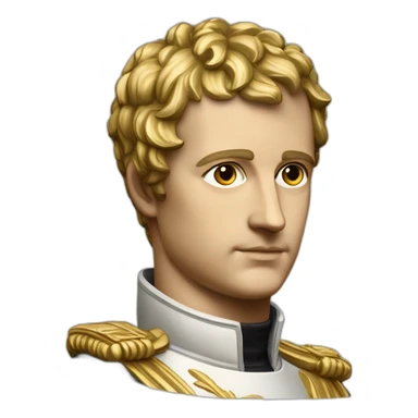 Laurel wreath on short hair serious napoleon bonaparte golden statue sticker