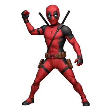 deadpool con pose de pelea sticker