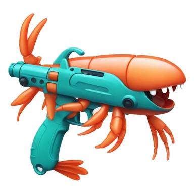 Shrimp with watergun sticker